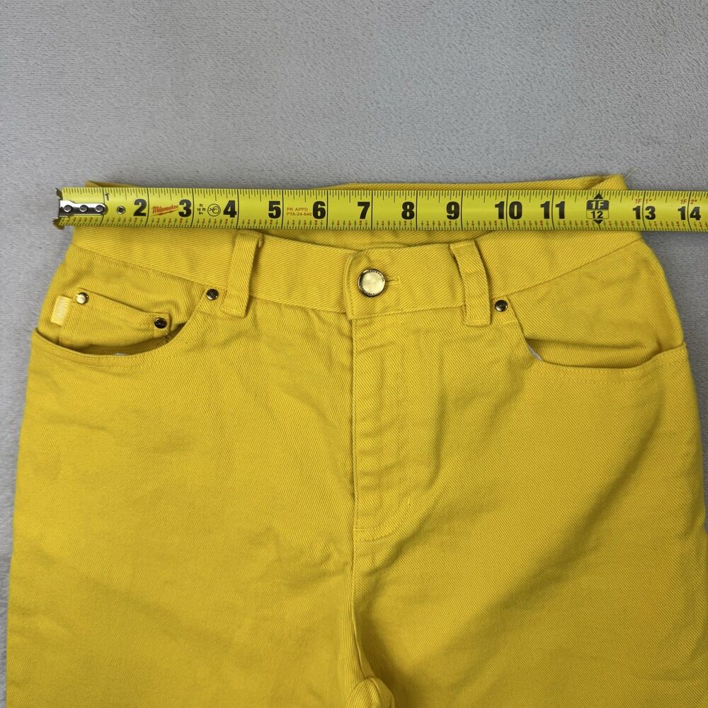Lauren Jeans Co Ralph Lauren Petite 4P Yellow Denim Jeans Straight High Rise - Picture 10 of 11